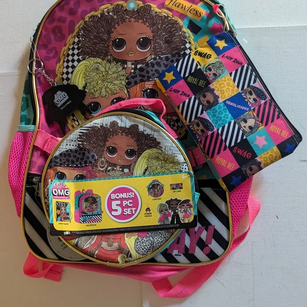 NWT LOL Surprise! Slay the Runway 5p Backpack Set Fashion L.O.L. Dolls Xmas Gift